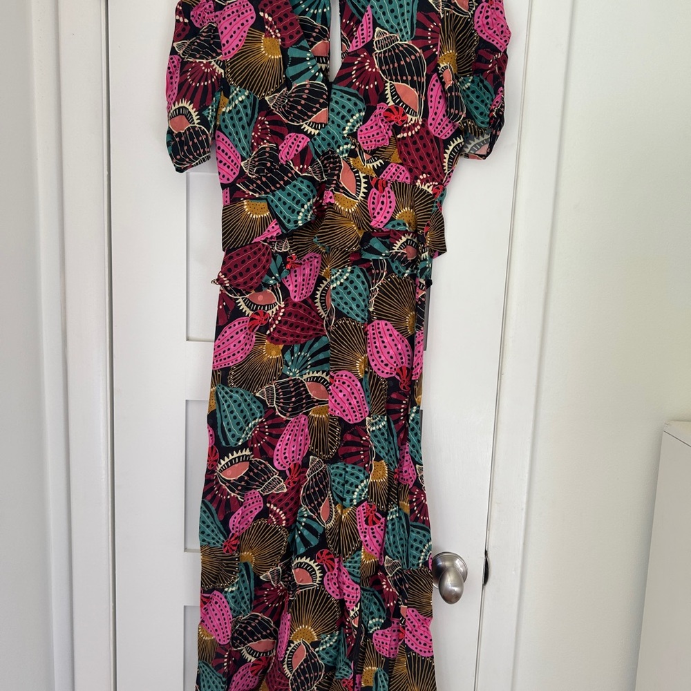 FARM RIO Shell Mix Midi Dress